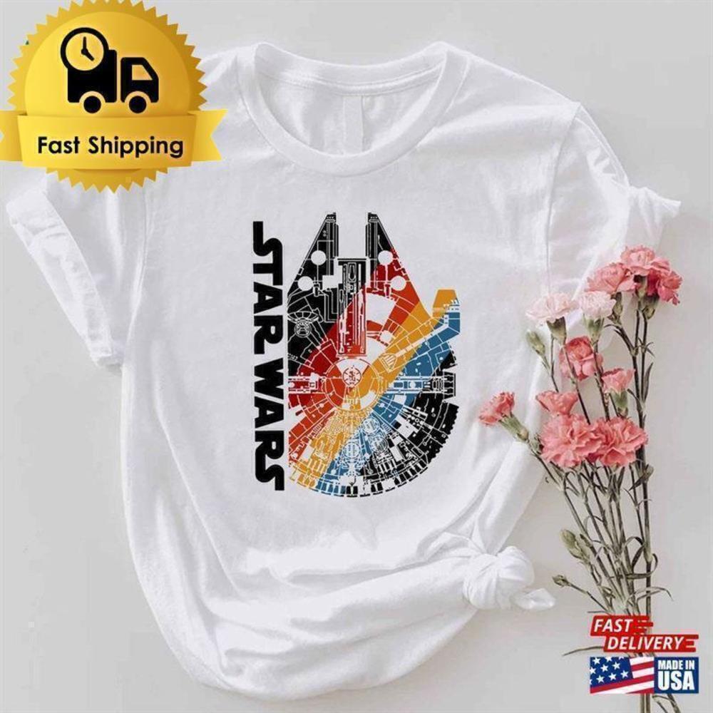 Millennium Falcon Retro Space Travel Fan T-Shirt